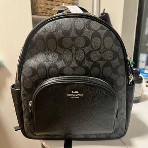 Coach Court Backpack in Signature Canvas (Black)